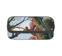Wquvmds Safflower Flying Fish Print Big Capacity Pencil Pen Case Large Capacity Bag Pouch Box Organizer for Boys Girls School Office Supplies