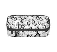 Wquvmds Snake Skin Black and White Print Big Capacity Pencil Pen Case Large Capacity Bag Pouch Box Organizer for Boys Girls School Office Supplies