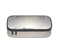 Wquvmds Snowflake Pine Tree Print Big Capacity Pencil Pen Case Large Capacity Bag Pouch Box Organizer for Boys Girls School Office Supplies