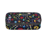 Wquvmds Sugar Horror Skull Print Big Capacity Pencil Pen Case Large Capacity Bag Pouch Box Organizer for Boys Girls School Office Supplies