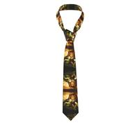 Wquvmds Sunset Lion Lamb Bird Men'S Ties Skinny Necktie Novelty Funny Tie Formal Suit Necktie For Business Work Wedding Party