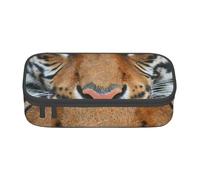 Wquvmds Tiger Head Print Big Capacity Pencil Pen Case Large Capacity Bag Pouch Box Organizer for Boys Girls School Office Supplies