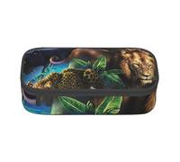Wquvmds Tiger Lions and Leopard Print Big Capacity Pencil Pen Case Large Capacity Bag Pouch Box Organizer for Boys Girls School Office Supplies