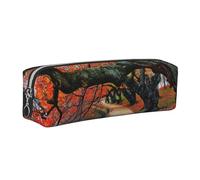 Wquvmds Tree in The Fall Print Leather Pencil Case with Zipper, Small Storage Bags, Cosmetic Bag, for Girls Boys Women Men Silver