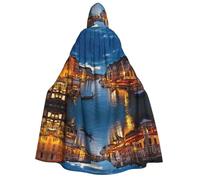 WQUVMDS (Venice Night) Unisex Adult Hooded Cloak Cape Halloween Cosplay Costumes Vampires Cape Cloak