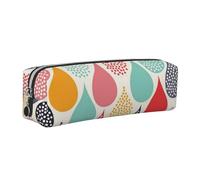 Wquvmds Water Drops Dots Print Leather Pencil Case with Zipper, Small Storage Bags, Cosmetic Bag, for Girls Boys Women Men Silver