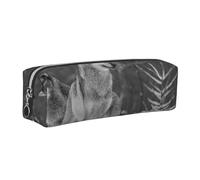 Wquvmds Wild Wolf Print Leather Pencil Case with Zipper, Small Storage Bags, Cosmetic Bag, for Girls Boys Women Men Silver