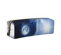 Wquvmds Yin Yang World Print Leather Pencil Case with Zipper, Small Storage Bags, Cosmetic Bag, for Girls Boys Women Men Gold