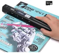 WQV A4 Document Scanner, Portable Photo Scanner with 16GB Memory Card Handheld 900DPI JPG PDF Wand Scanner, Home Scanner for Documents with USB Connection for Computer, black, LNKH09