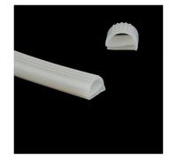 WQXMYDO 1/2/3/5/10M White Silicone Seal E Type Strip Oven Door Freezer Door Steaming Machine Rubber E Shape Sealing Bar Heat Resistant(White 12x10mm,1 Meter)