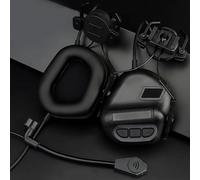 WQZXM Airsoft Communication Headset Paintball CS Tactical Headsets Combat Hunting Shooting Headphone For 19-21 Mm Helmet Rails(2-BK)