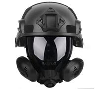 WQZXM Airsoft MICH2000 Helmet Set, Detachable Tactical Mask Cyberpunk Full Face Cosplay & Tactical Paintball Fast Helmet For Wargame Punk Protective Gear(BK2)