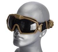 WQZXM Tactical Goggles Anti-Fog With Micro Fan Outdoor Airsoft Paintball Protective Military Goggle W/Interchangeable Lens(TAN)