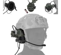 WQZXM Tactical Headsets With Fast Helmet Rail Adapter Military Hunting Shooting Ear Protection Headset Army Communication Accessories(Green)