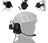 WQZXM Tactical Headsets With Fast Helmet Rail Adapter Military Hunting Shooting Ear Protection Headset Army Communication Accessories(Black)