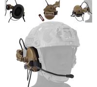 WQZXM Tactical Headsets With Fast Helmet Rail Adapter Military Hunting Shooting Ear Protection Headset Army Communication Accessories(TAN)