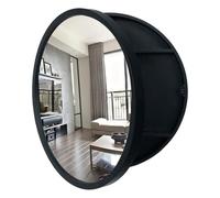 WQZzjm 50/60/70cm Bathroom Mirror Cabinet Wooden Wall Mounted Round Storage Vanity With Function Space Saver(Brown,70cm/27.5in) (Black 60cm/23.6in)