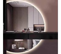 WQZzjm AntiFog HalfCircle Bathroom Mirror, 3 Light Colors, FullLength Mirror, Multifunctional Home Decor, 43in/110cm Perfect for Modern Bathrooms (Cut Left 39in/100cm)