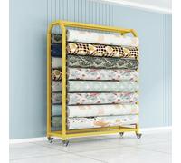 WQZzjm Fabric Roll Storage Rack Commercial Fabric Roll Storage Rack With Adjustable Hanging Rod, Movable Heavy Duty Steel Organizer Holder For Vinyl Rolls/Car Color Change Film/Window Film/Wallpap-