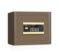 WQZzjm Home Digital Safe Box Digital Safe Box Cash Strong Box Steel Safety Money Boxes Office Home Safe with Lock Emergency Keys Cash Jewelry Key for (Color : Brown, Size : One size) (Brown One Size)