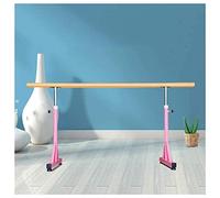 WQZzjm Portable Ballet Bar, Wall-mounted Double Ballet Barre, Adjustable Stretch Pole Fixed Fitness Dance Stick for Kids Home Studio Dancing,White-1 m (Pink 1 m)