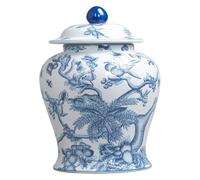 WQZzjm Vase Blue And White Porcelain Vases Temple Ginger Jar Vase Blue And White Ceramic Flower Vases Flower Pot Porcelain Floral Glass For Friends And Family A H44Xd24Cm Decorative Vase