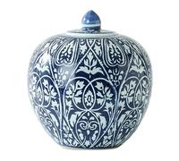 WQZzjm Vase Storage Jars Tea Caddy Decorative Porcelain Ginger Jar With Lid,Ceramic Temple Jar Flower Vases Tea Canister Coffee Candy Storage Box Ginger Jar With Lid,A 22 * 30cm
