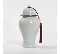 WQZzjm White Ceramic Temple Ginger Jar Vase China Ming Style Decorative Tabletop Retro Antique Chinese for Home Decor Wedding Or Gift -A:high 42 cm