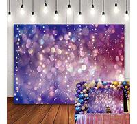 WR Purple Light Spots Backdrop Dreamy Glitter Dots Halos Photography Background Girl Birthday Party Baby Shower Decor Banner Video Photo Studio Props, 7x5FT