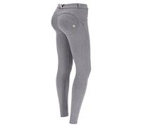WR.UP Freddy Women's Skinny Push Up Trousers, Regular Waist, Organic Cotton, Grey Mélange, S