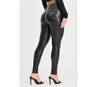 WR.UP Panther Faux Leather High Waisted Full Length Trousers Freddy Black M