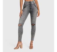 WR.UP SNUG Ripped Jeans High Waisted Full Length Jeans Freddy Grey L