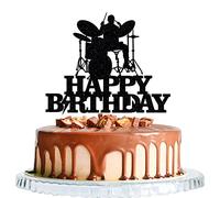WRACKKIAR Drum kit Happy Birthday Cake Topper-Drum Set Cake Topper for Music Theme Party for Rock Roll Drummer Party Decor