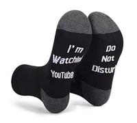 Wrahonbi Do Not Disturb Gaming Socks Funny Novelty Socks for Kid Teen Boys Gamer Socks for Men Dad Father, Black1, One size