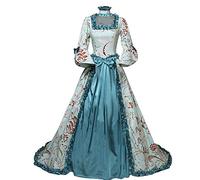 Wraith of East Women's Marie Antoinette Masked Ball Victorian Dress 18th Century Medieval Victorian Civil War Ball Gown Southern Belle Costume (L, 25-Blue)