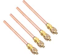 WRAJPQM 4-Piece Check Valve Set for HVAC and Refrigeration, 1/4" SAE One-Way Refrigerant Charging Valve with Brass Body and Thickened Seal, AC Repair Essential Accessories for R134a R410a R22