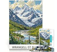 Wrangell-St. Elias Mountains 1000 Piece Jigsaws for Adults Mental Improve Play Laser Cut for Flawless Fit Family Fun Night Activity (50x75cm)