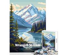 Wrangell-St. Elias National Park Alaska Hard Jigsaw Puzzle for Adults 1000 Pieces Improve Attention Span And Focus Peaceful Relaxing Leisure Fun (38x52cm)
