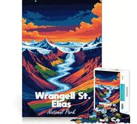 Wrangell St. Elias National Park Art Jigsaw for Teenagers1000 Pieces Mind Skill Play Laser Cut for Flawless Fit Quiet Time Mind Exercise at Home (38x26cm)