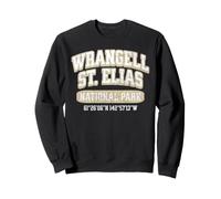 Wrangell St Elias National Park Coordinates Varsity Alaska Sweatshirt