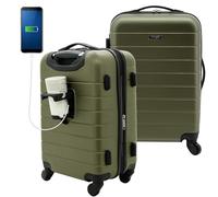 Wrangler 20" Smart Spinner Carry-On Luggage With Usb Charging Port, 20 Inch Carry-On, Olive Green