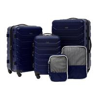 Wrangler 5 Pc Luggage and Accessories Set, Blue, 5 Piece Set, 5 Pc Luggage and Accessories Set