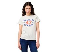 Wrangler Women's Regular tee T-Shirt, Vintage White, Large
