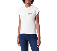 Wrangler Women's Shrunken Band tee T-Shirt, Vintage White, M