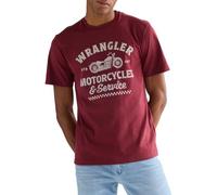 Wrangler Americana Tee T-Shirt, Red-Ruby Wine, 4XL Men
