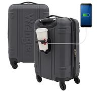 Wrangler Astral Hardside Luggage, 20-Inch Carry-On, Dark Shadow, 20-Inch Carry-On, 20" Astral Hardside Carry-on Luggage