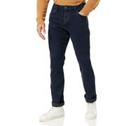 Wrangler Authentic Regular Fit Stretch Denim Jeans Dark Blue Black