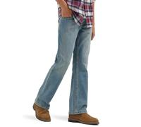 Wrangler Authentics Boys' Boot Cut (Waldon) Jeans, Stonewash Indigo, 14 Slim