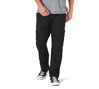 Wrangler Authentics Men’s Twill Relaxed Fit Cargo Pant, Black, 38W x 30L