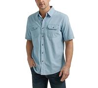 Wrangler Authentics Men's Authentics Men's Big & Tall Short Sleeve Classic Woven Shirt, Light Chambray, 3XL UK